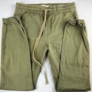PacSun Mens Olive Green Jogger Pants Drawstring Casual Comfy Elastic Waist